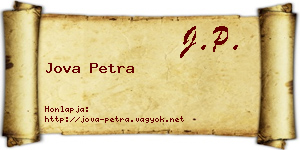 Jova Petra névjegykártya